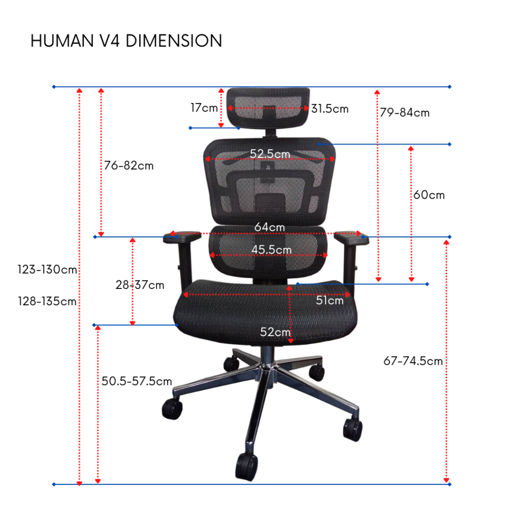 Ergodynamic Human V4.0 Hybrid Korean Mesh Chair (Black) Cost U Less