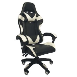 Buy4Less G-P500WBLK Racing Inspired Synthetic Leather Chair