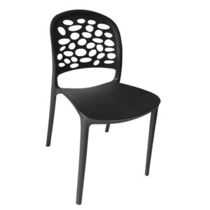 Sumo SC-23NMBLK Designer Plastic Stackable Chair, Full Solid PP Chair