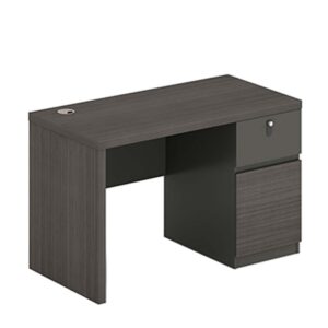 Ergodynamic OD12060CWGDLX MFC Office Desk with 2 Side Drawers Pedestal, key and lock, high quality drawer railings, 120 x 60cm